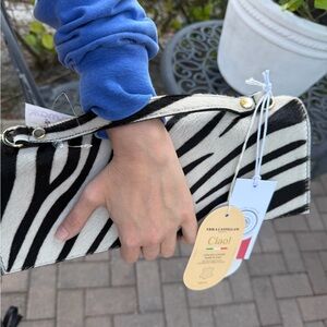 Zebra calf hair Print Clutch Bag TikTok viral